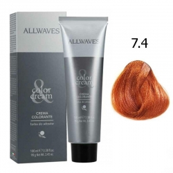 Allwaves Farba do włosów 7.4 Miedziany Średni Blond 100ml